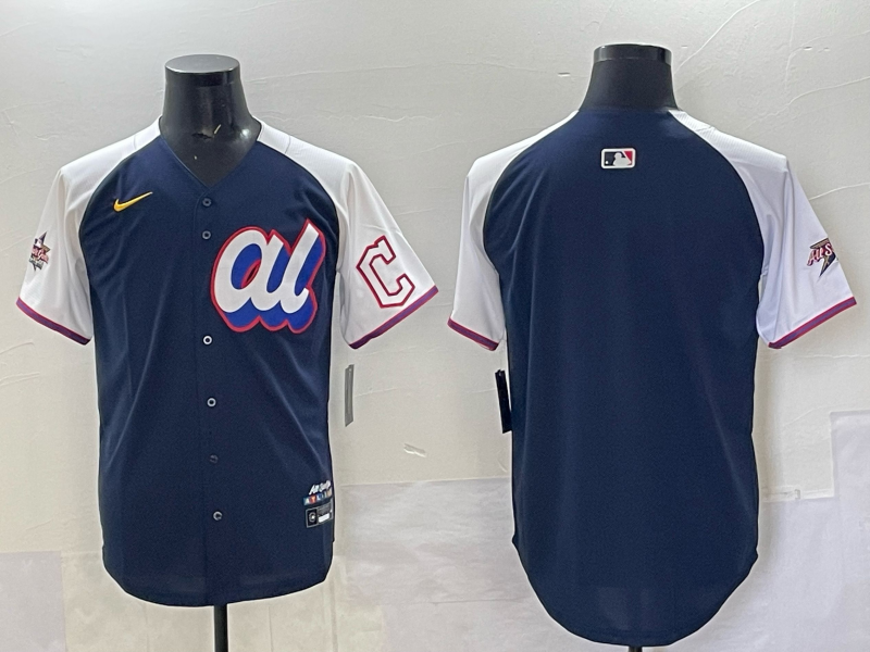 Men 2025 Cleveland Indians blank Drak Blue All star Nike MLB Jersey 001->detroit tigers->MLB Jersey